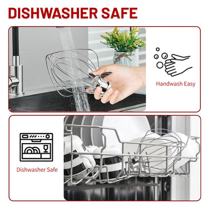 K45WW 6 Wire Whip Attachment for KitchenAid 4.5 5 Quart Tilt-Head Stand Mixer, Dishwasher Safe, Stainless Steel Whisk for Kitchen Aid Mixer Accessory Replacement Parts