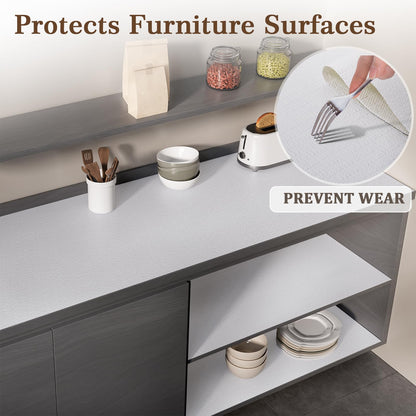 MIAONET 18" x 360" Shelf and Drawer Liner for Kitchen Cabinets Non-Adhesive Easy Cut Non-Slip Shelves Paper, Durable Washable Cupboards liners Protector Cabinet Bathroom Drawers Pantry Shelving, White