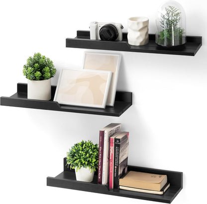 Set 3 Rebee Vision Modern Floating Shelves of : Farmhouse Wall Mounted Bedroom Decor Aesthetic for Multifunctional