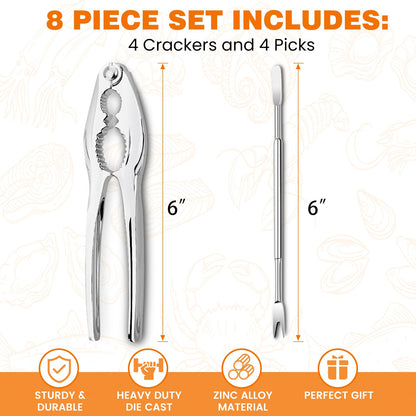 LA NOVO Crab Crackers and Tools, Set of 4, Especial Gift Box