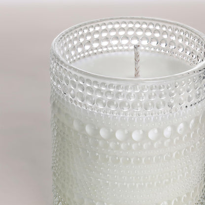 DEVI 14oz Large Clear Glass Candle Jars for Making Candles (6 Pack), Bulk Empty Glass Candle Jars with Bamboo Lids, Bulk Empty Glass Containers, Candle Vessels for Candle Making Supplies, Home Decor