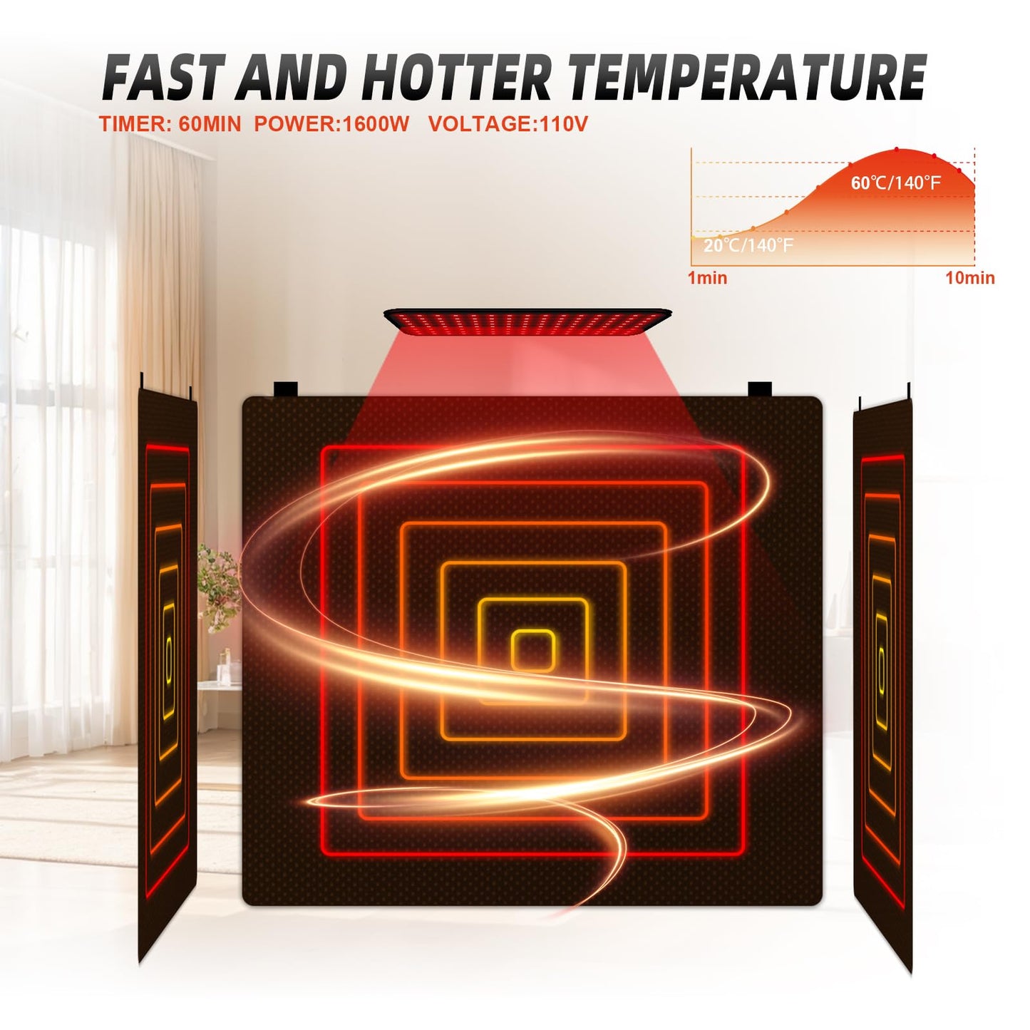 iDOTODO 2 Person Infrared Sauna Box, Portable Infrared Sauna for Home, Personal Infrared Saunas with Red Light Threapy, Remote Control, Upgraded Comfortable Chair