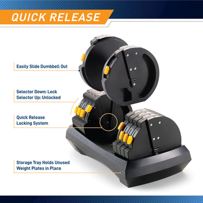 Marcy 100lb Adjustable Dumbbell Set (Pair), 50lb Each - ADDB-2597