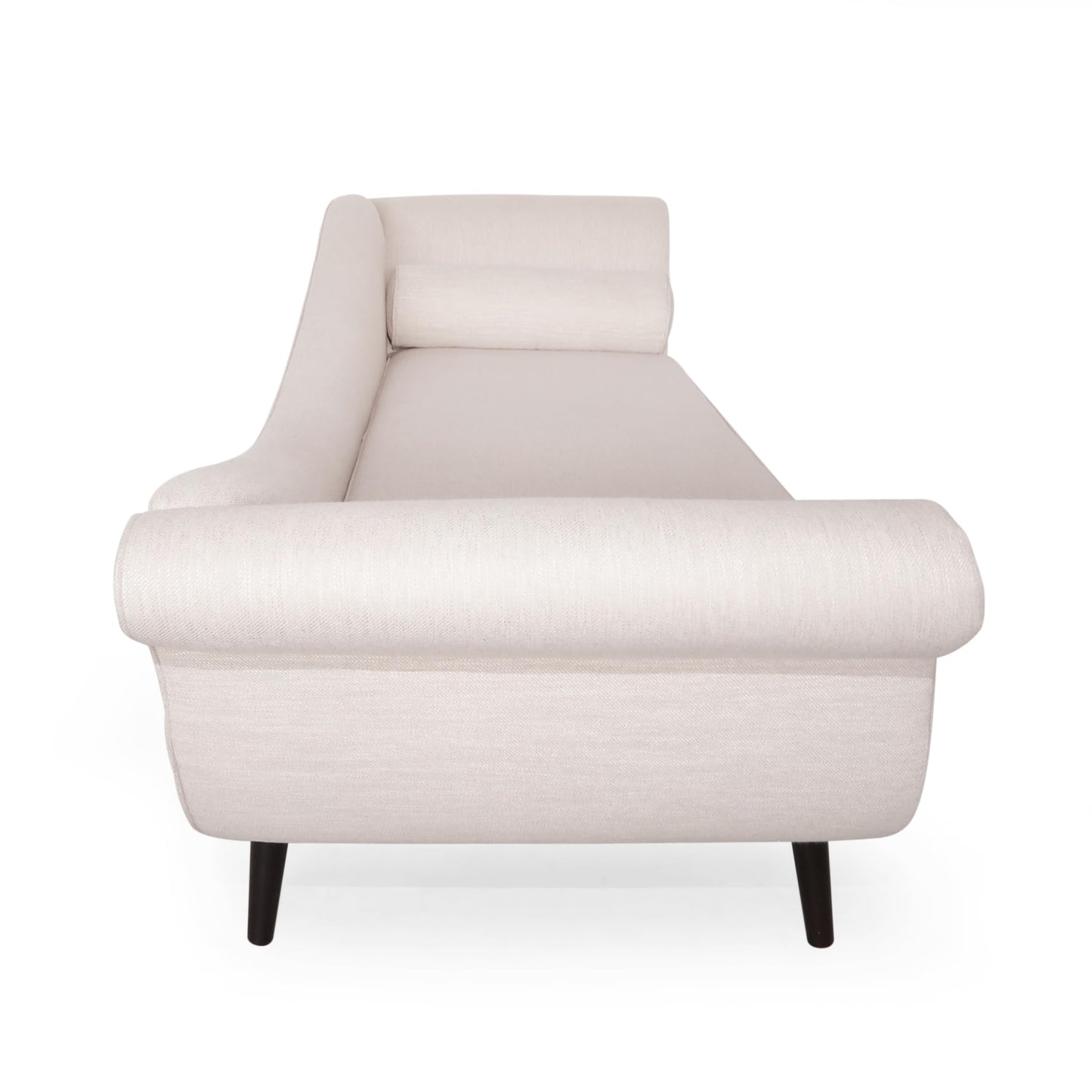 Merax Upholstered Chaise Lounge Accent Chair, Modern Tufted Lounge Sofa with Solid Wood Legs, Indoor Reclining Chair for Living Room Bedroom, Beige
