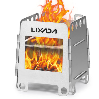 Lixada Camping Stove Wood Burning Stove Portable Stainless Steel Backpacking Stove for Picnic BBQ Camp Hiking