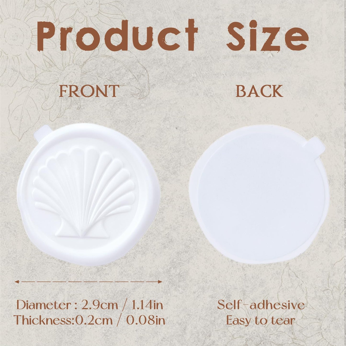 PartyforU White Wax Seal Stickers - 60 Pcs Embossed Starfish Conch and Seashell Self-Adhesive Wedding Invatation Wax Stamp Stickers for Envelope Birthday Party Gift Wrapping