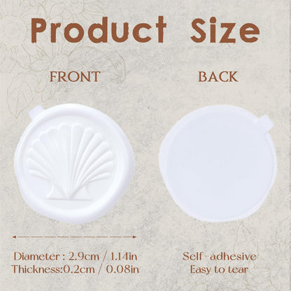 PartyforU White Wax Seal Stickers - 60 Pcs Embossed Starfish Conch and Seashell Self-Adhesive Wedding Invatation Wax Stamp Stickers for Envelope Birthday Party Gift Wrapping