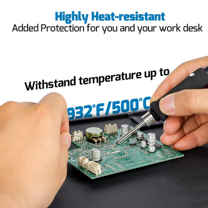 WEP M160 Silicone Soldering Mat 13.7x9.9 inches Heat-resistant with 5 Function Zones, Soldering Mat for, electronics repair, DIY Projects