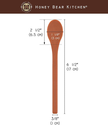 Honey Bear Kitchen Silicone Stirring Spoon - Set of 2 Black Bear for Coffee & Tea