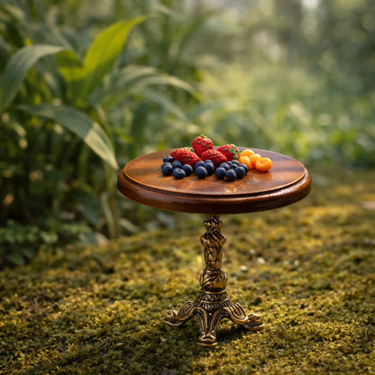 LUOZZY Miniature Wooden Round Table Model for 1:12 Dollhouse Accesories Miniature Side Table Dollhouse Furniture Decoration