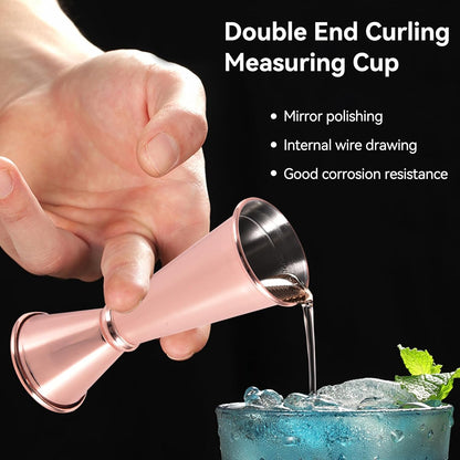 Jigger 2 oz 1 oz Rose Gold Stainless Steel Double Cocktail Shot Measure for Bartending