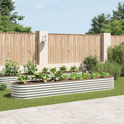 Favemtsl Galvanized Steel Large Raised Garden Bed 157.5 x 31.5 x 17.3 inch Rectangle Planter Box Outdoor Modern Silver Finish for Backyard Patio Balcony