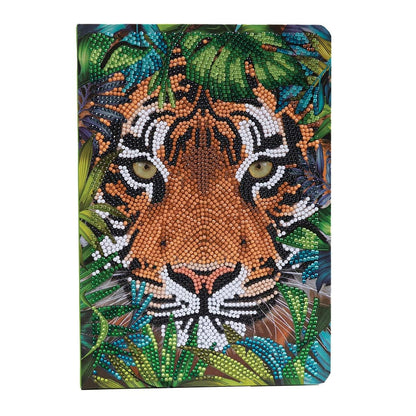 Crystal Art Diamond Painting Notebook - Tiger in The Forest - Create a Sparkling Notebook Cover Using Crystals - for Ages 8 and up