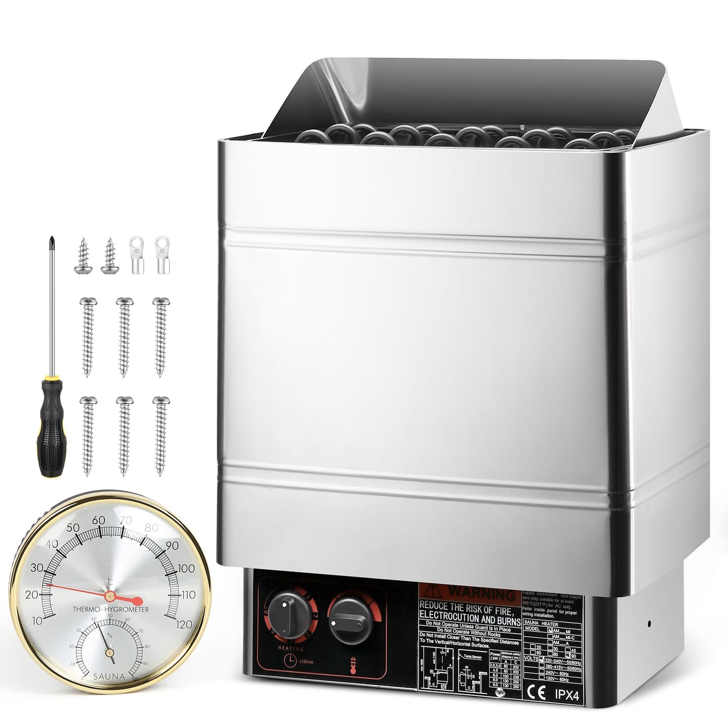 SINLJXDD Sauna Heater-Electric Sauna Heaters 220V 6KW with Built-in Controller,Suitable 260 Cu.Ft Sauna for Home,Home Steam Sauna Bathroom,SPA Houses,Hotels Dry Saunas(6KW)