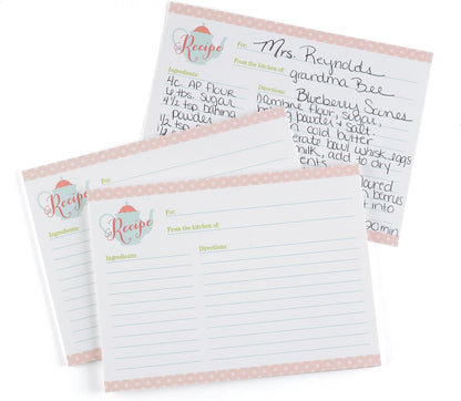 Recipe Cards, 6.25 x 4.675-Inch, for Tea Time