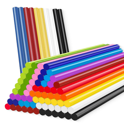 All Temperature Colorful Hot Glue Sticks, 0.27×3.94 Inch 100-Count Clear Strong Bond for High & Low Temp Glue Guns, Crafts DIY, Wood, Fabric, Metal, Plastic, Ceramics