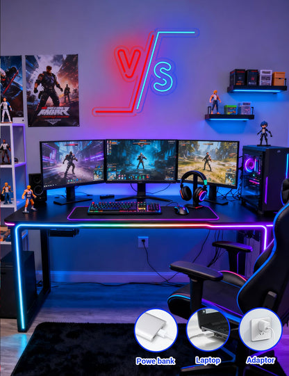 VS Game Neon Sign for Boys Room Decor, Gaming Room Decorations LED Neon Lights Sign for Wall Man Cave Decor, Gifts for Boys, Boyfriend, Gamer (VS)