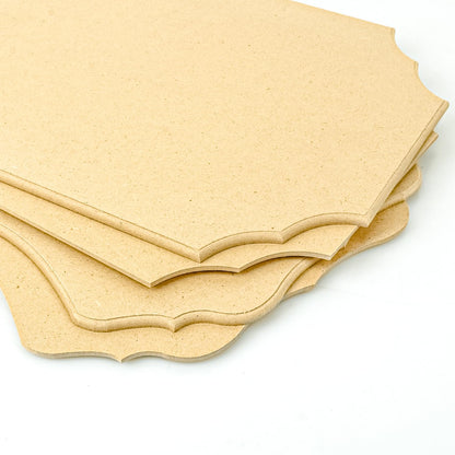 Geytetqi 12 Pack Unfinished MDF Wooden Plaques, 11" x 14" Beveled MDF Wood Signs for DIY Crafts, Burning, Painting & Engraving(Two Shapes)