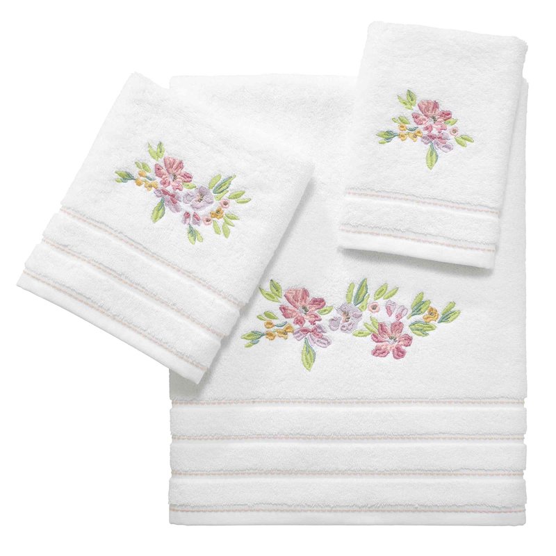 Izod - Fingertip Towels, 100% Soft & Absorbent Cotton Towel, Floral Home Decor, Set of 2 (Catalina)