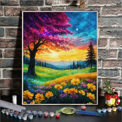 Paint By Numbers Kit For Adults, Scenery Paint By Numbers,Tree Painting By Numbers For Adults, Diy Oil Painting For Kids, Without Frame Paint By Number On Canvas For Gift Home Wall Decor(16x20inch)