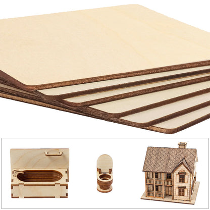 kukmakri 90 PCS Plywood Sheets for Crafts, (72 PCS)6 x 4 x 1/16 Inch and (18 PCS)12 x 8 x 1/16 Inch Versatile Blank Unfinished Basswood Sheets, Wood Boards for Crafts, Laser Cut Crafts, Model Making