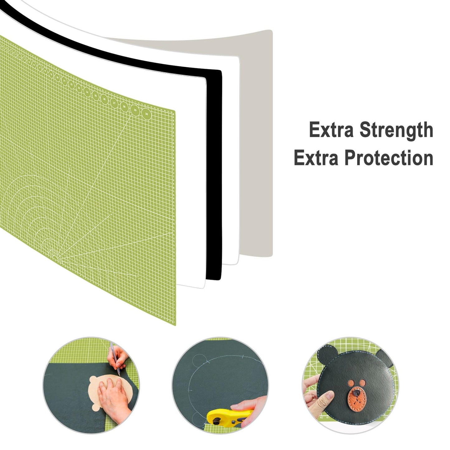 24" x 36" Self Healing Cutting Mat: Double Sided Sewing Cutting Mat Craft Supplies A1 Size for Quilting, Crafts Arts, and Fabric Grey & Green Design (Grey & Green)
