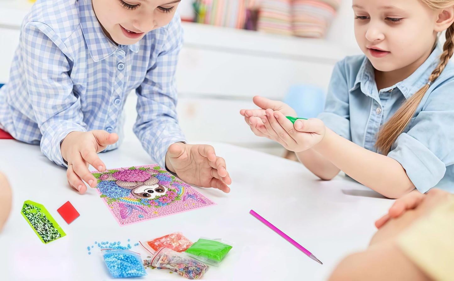 Acelii 6 Pack 5D Elephant Diamond Painting Kits for Kids Beginners,Cute Animals DIY Diamond Art Kit for Kids,Full Round Drill Big Gem Art for Kid,Home Wall Decoration 6X6 inch