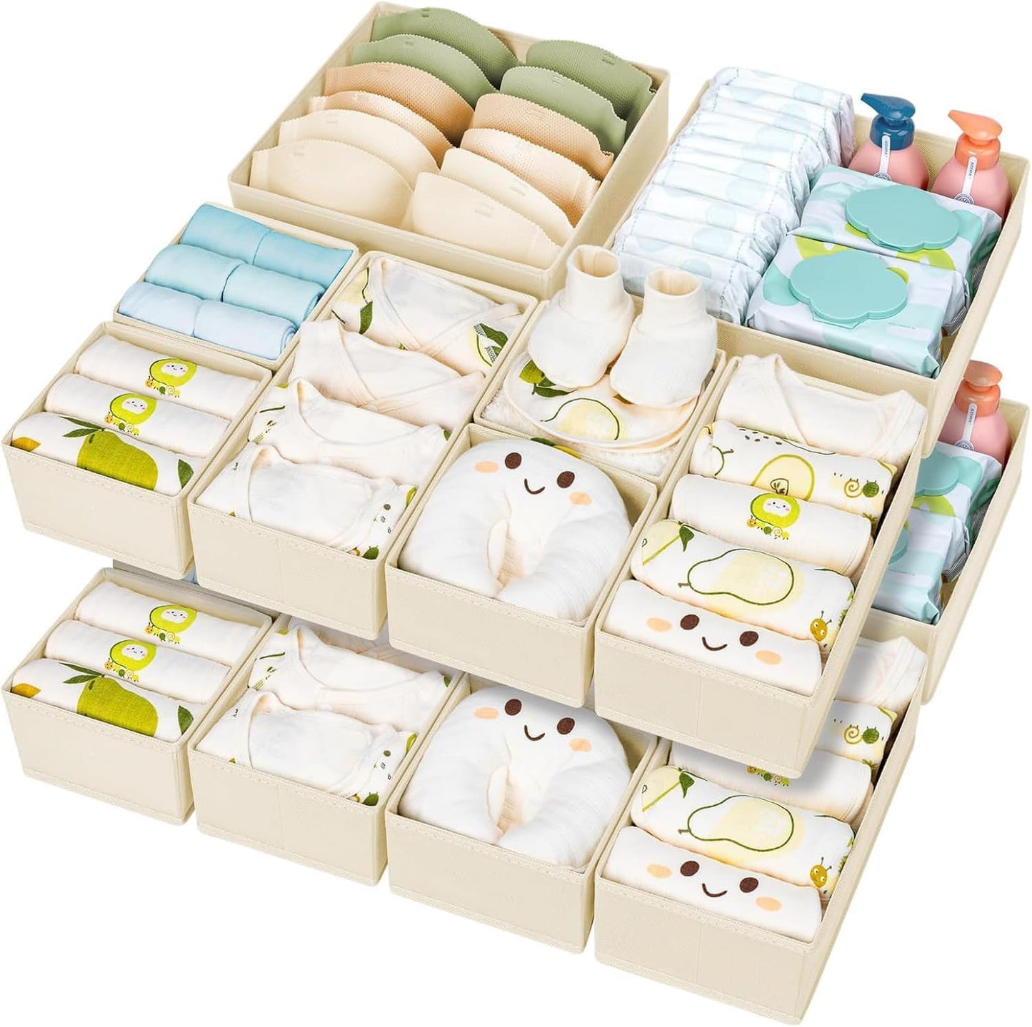 15 Pack Closet Closet DIMJ Drawer Organizer Clothes - Foldable Baby Organizers and Storage & Organizers for Bedroom