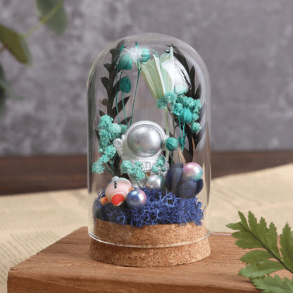 Kanlpeia 6 PCS Glass Dome with Cork, Decorative Jar & Bell Jar Display Cloche 2.37x3.94 in Clear Glass Cloche with Base for Miniatures, Succulents, Collectibles, Specimens & DIY Terrariums