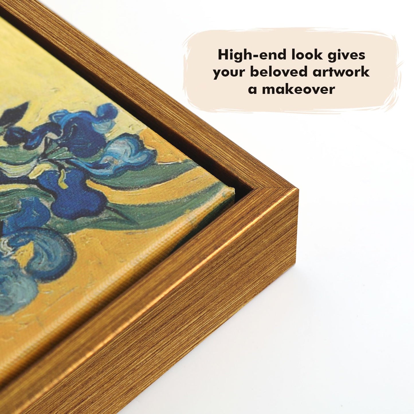 FOLKOR Floating Frame for 12x16 Canvas Board Paintings, 2 Pack Canvas Frames with 0.9 Inch Deep for Oil Paintings Art Prints Artwork, Floater Frame for Art Show Gallery Exhibition Wall Decor (Gold)