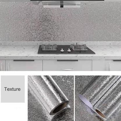 Kitchen Waterproof Oil Proof Aluminum Foil Sticker, Removable Self Adhesive Paper for Countertops (15.7"x197")