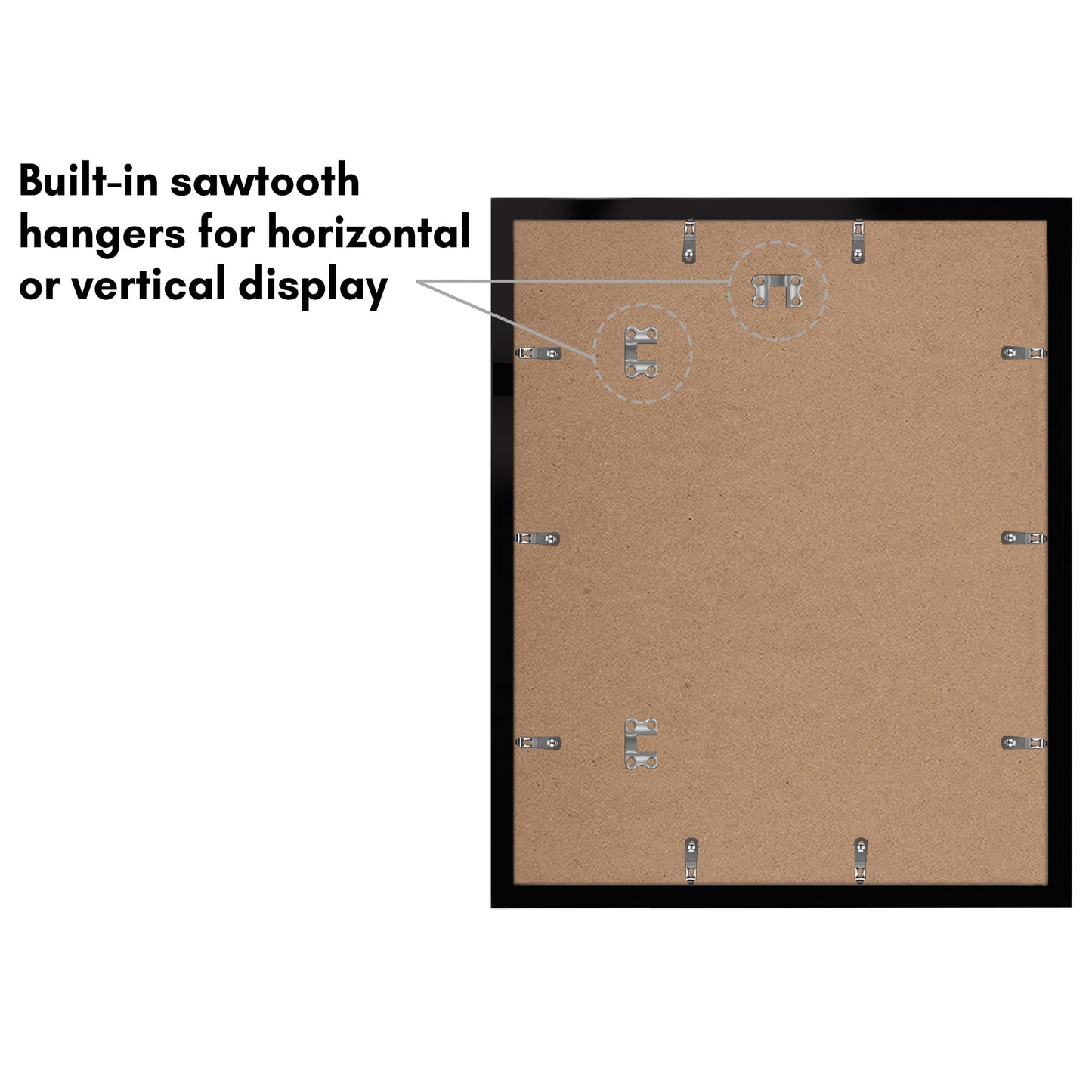 Americanflat 16x20 Picture Frame with Polished Plexiglass - Set of 5 - Use as 12x16 Frame with Mat or Display 16x20 Photo Without Mat - Galleria Collection - Picture Frames for Wall Display - Black