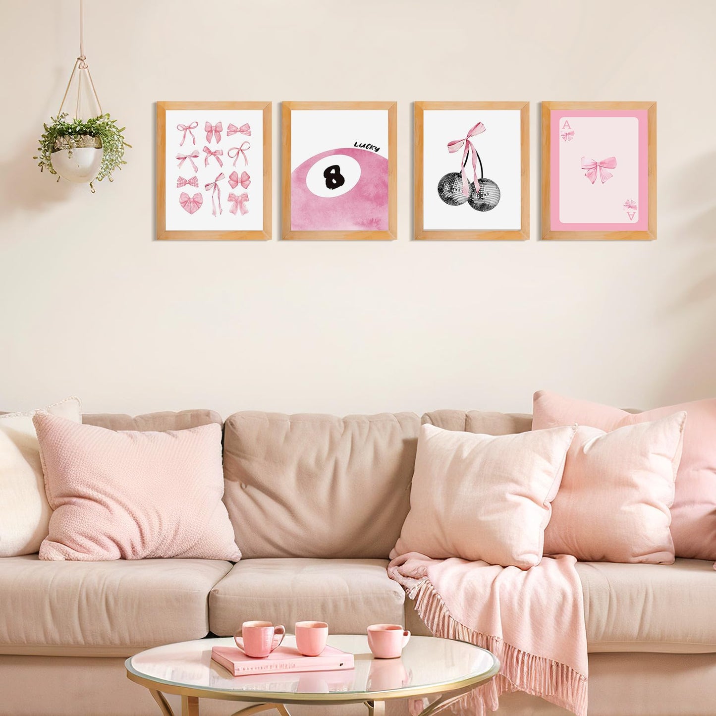 Yeaqee 4 Pcs Diamond Art Kits DIY Painting for Adult Aesthetic Wall Diamond Crafts Aesthetic Room Decor Cute Painting Pictures 5d Craft Wall Decor for Home 10 x 11.8''(Coquette)