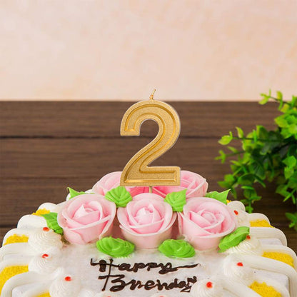 Luter 2.76 Inches Large Birthday Candles, Gold Glitter Number Candles for Cake Topper Decoration for Parties