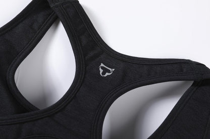 TomTiger Sports Bras for Women High Impact Racerback Removable Padded Seamless Yoga Workout Activewear Bra (Black,M)