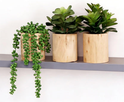 VINSUNI Set 3 Artificial Succulents with Pots - of Small Fake Plants for Aesthetic Room Decor - Realistic Mini Faux