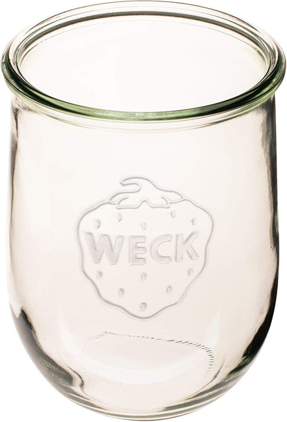 Weck Tulip Jar, 1 Liter Sour Dough Starter Jar with Glass Lid, Rubber Seal, and Steel Clips