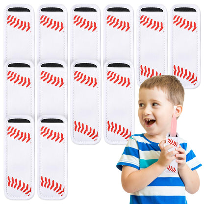 Baderke 12 Pcs Reusable Ice Pop Sleeves Ice Stick Holder Bags Antifreezing Sleeves Neoprene Insulator Washable Freezer Protective Cover for Cooling Candy Yogurt Sticks