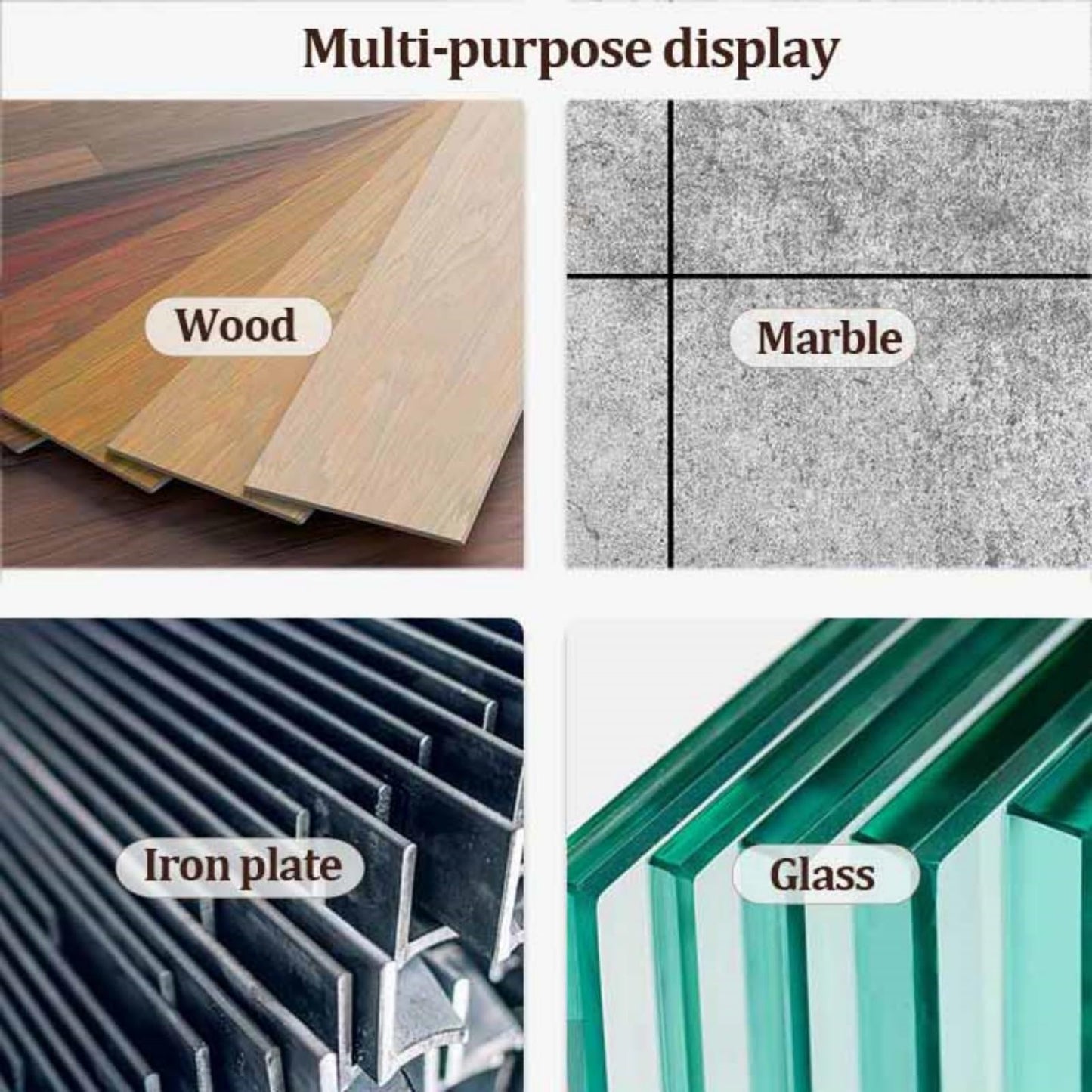 Metal Ceramic Tile Display Rack, Standing Slotted Flooring Display Shelf, Large Floor Storage for Tiles, Wooden Floor Sample Holder for Showroom & Retail Use (Double Row)(Gold,Small)