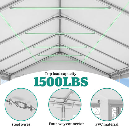 YITAHOME 20x50FT Party Tent Heavy Duty Wedding Tent Event Shelters Outdoor Canopy Upgraded Steel Carport with Removable Sidewall Windows for Commercial and Parties