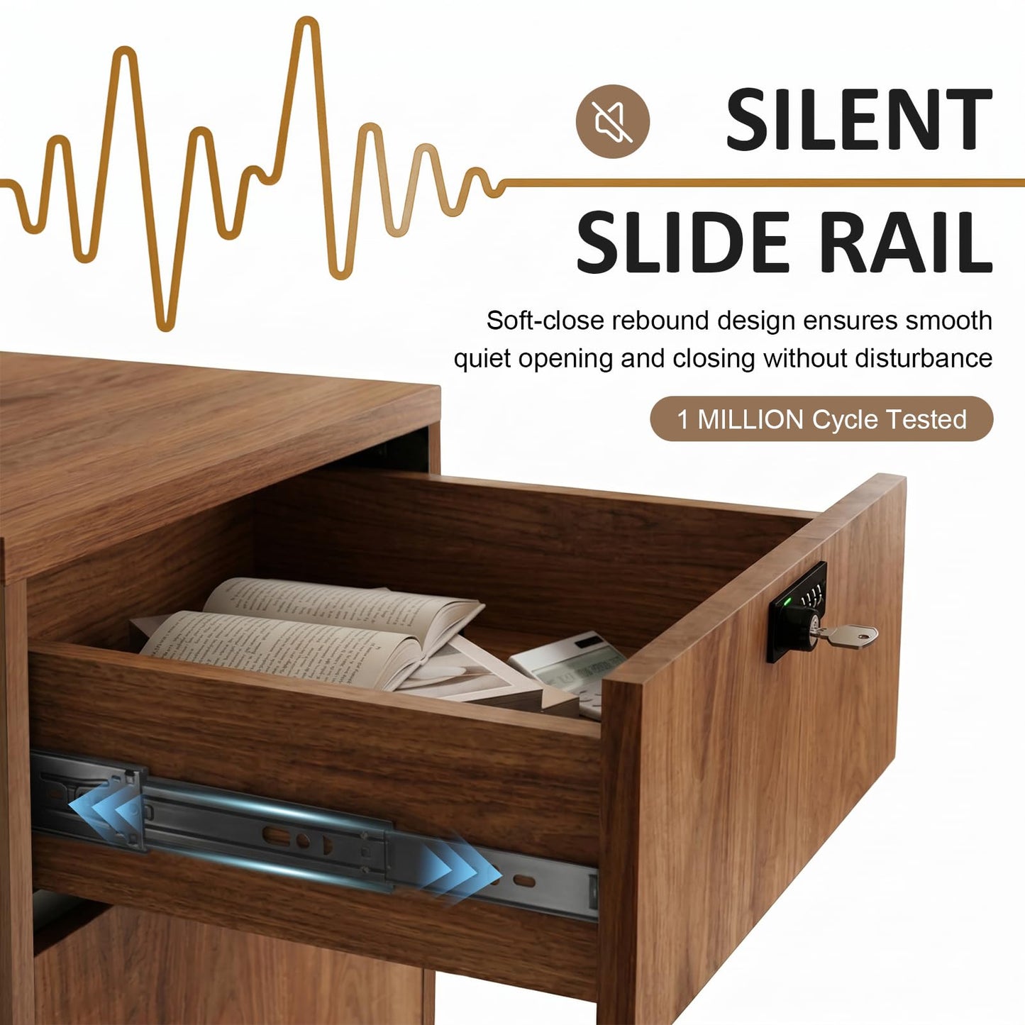YTElantivo Reception Desk with Counter, Built with 1 Inch Thick Panels, Lockable Drawer, Adjustable Shelves & Reversible Design