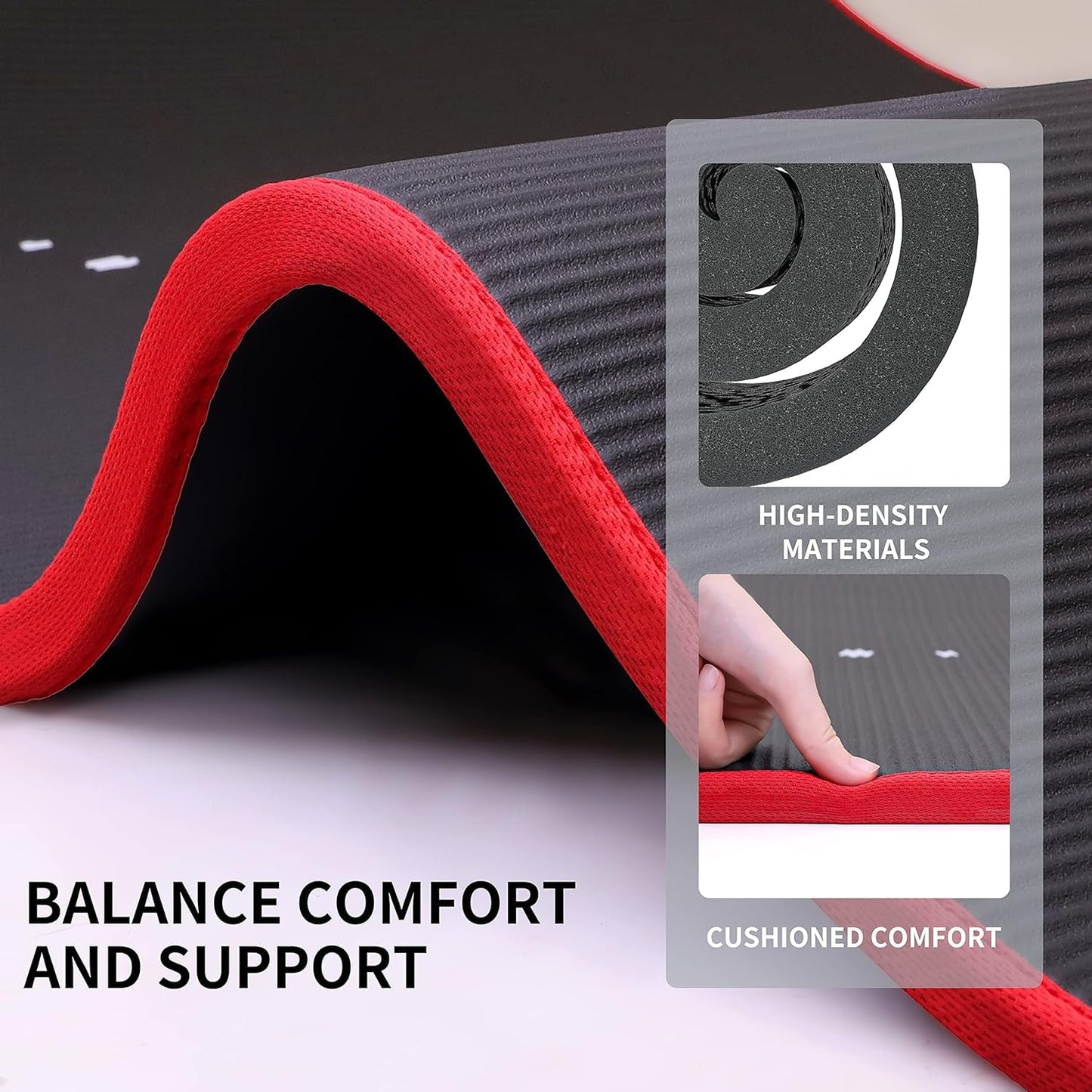 PROIRON Yoga Mat Eco Friendly NBR All-Purpose 10mm Thick Non-Slip Exercise Mat High Density Anti-Tear Pilates Mat with Carrying Strap for Yoga Pilates and Gymnastics - 183cm x 66cm x 1cm - 7 Colours(Only official brand : PROIRON)