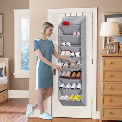8 Closet 20 KEETDY Over The Door Organizer with Deep Pockets, Hanging Rack for Hanger Fits Pairs, Shoe Holder