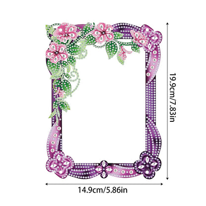 5D Diamond Art Painting Kits Photo Frames with Stand, Flowers Diamond Art Kits Photo Frame Desktop, 5D Special Shape Crystal Rhinestones Diamond Art Kits for Home Living Room Office Table Top Decor