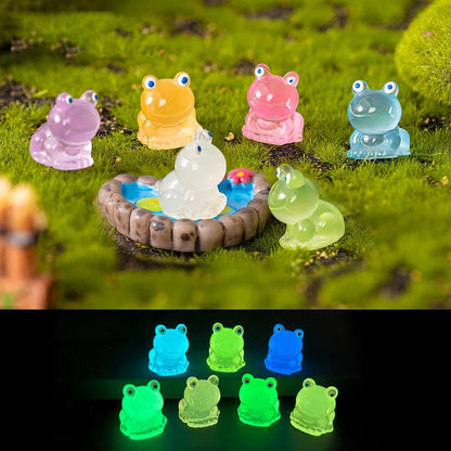 Trasfit Miniature Lucky Cat, Tortoise Set - Fairy Garden Accessories Animals for Plant Flower Pot, Bonsai Craft Decor (100 Luminous Animal