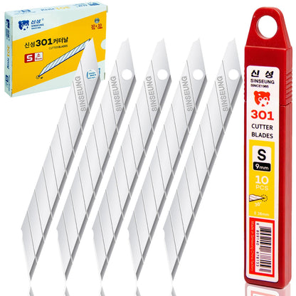 SINSEUNG Utility Knife Blades 30 Degree 9mm 100PCS Box Cutter Snap Off Blades Carbon Steel Razor Refills for Window Tinting, Vinyl Wrap, PPF (S301)