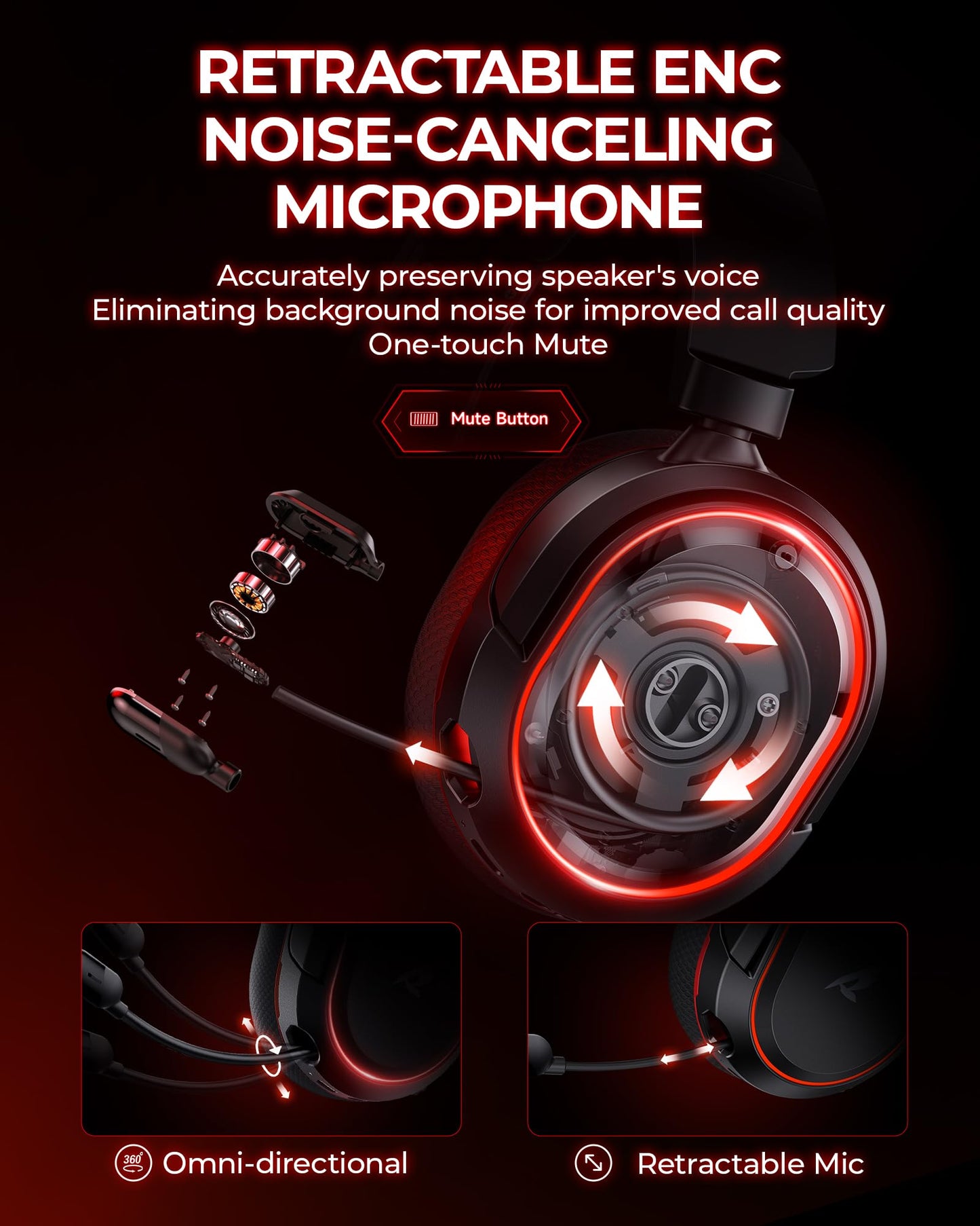Wireless Gaming Headset， 7.1 Surround Sound， 2.4Ghz USB Gaming Headphones Bluetooth 5.4,100-Hr Noise Canceling Mic RGB Light, Wireless Headset for PC PS5 PS4 Mac Switch，ONLY Wired Mode Suit for Xbox