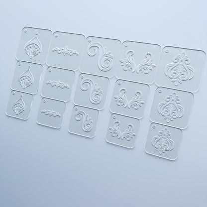 15 Pieces Acrylic Mandala Drawing Stencils, 3 Sizes 2.95/2.56/2.17 Inches with Metal Ring for Dot Art, Painting