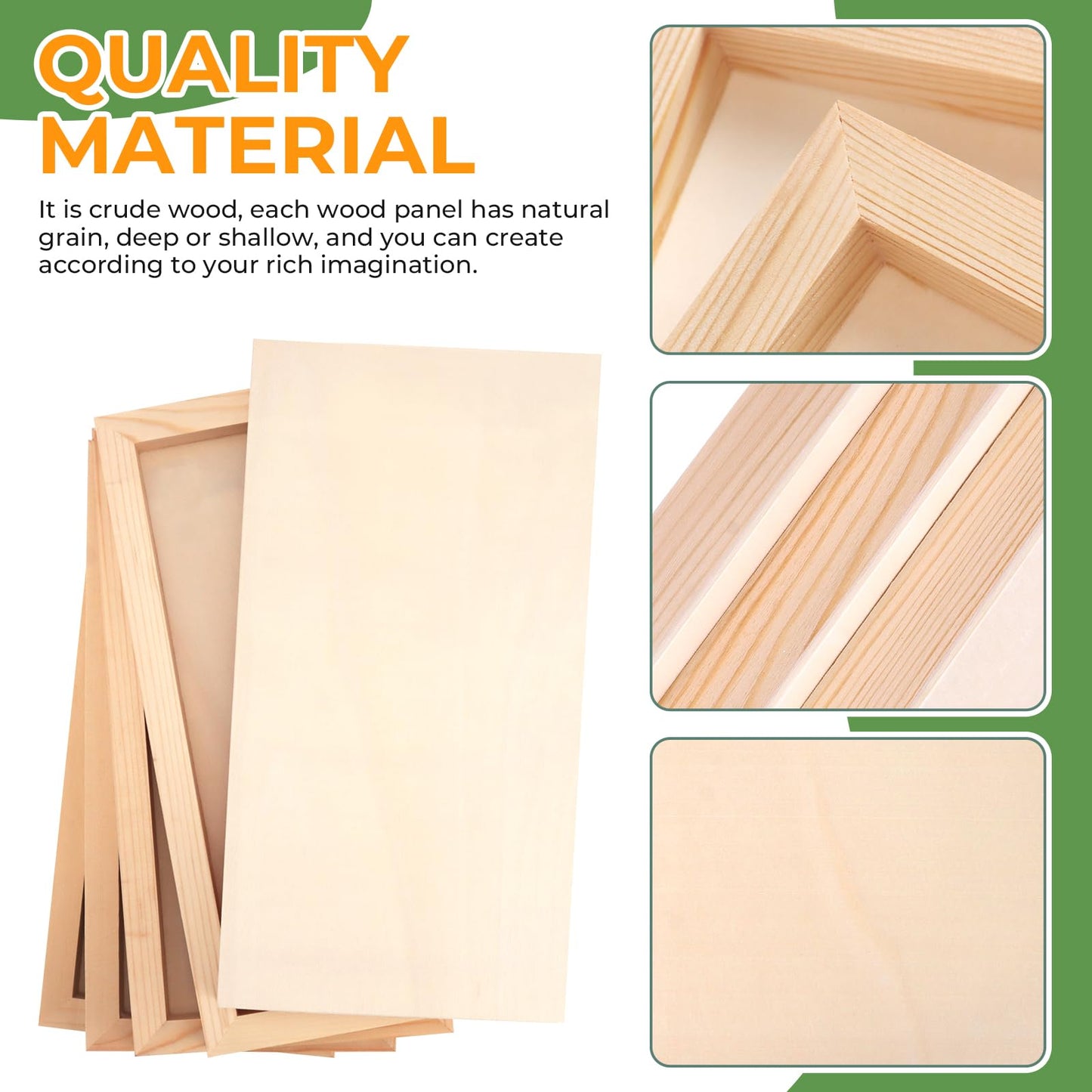 FSWCCK 5 Pack 6 x 12 inch Wood Panel Boards, Unfinished Wood Canvas Panels for Crafts, Painting Canvas, DIY Art Projects, Pouring, Arts Use with Oils, Acrylics