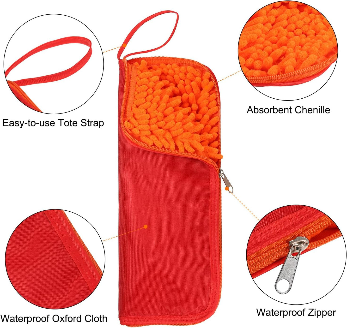 Wet Umbrellas Bag 59/5"x5", Thicker Chenille Folding Umbrellas Sleeve Cover, Portable Waterproof Case for Travel